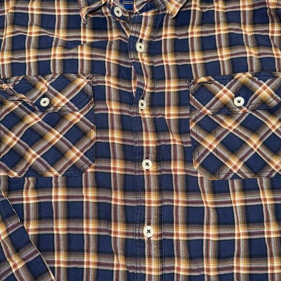 Pendleton Burnside Shirt Blue Plaid Cotton Long Sleeve Medium Flannel Pockets Xl - Picture 2 of 6